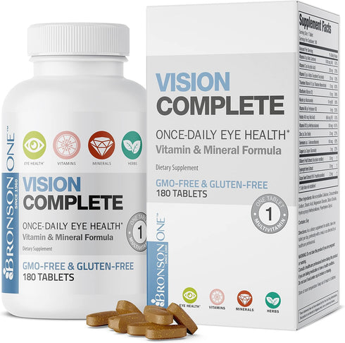 Bronson ONE Daily Vision Complete Eye Health Support Multivitamin - 180 Tablets