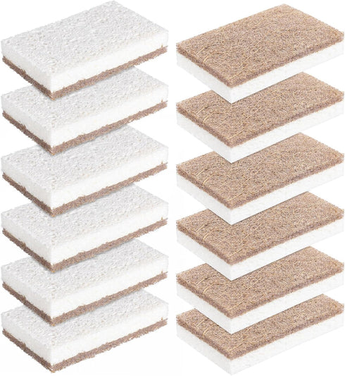 FRCOLOR Scrub Sponges Kitchen 12 Count, Cleaning Sponges Scrubber Sponge Household Cleaner Tools for Washing Dishes, Pots and Pans by FRCOLOR