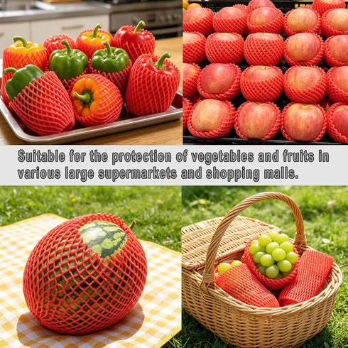 Markeny Packing (50PCS Red-14x7cm) Fruit Protection Mesh Bags Transport Vegetable Fruit Fragile Items Dedicated Fruit