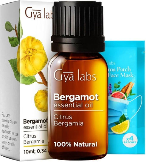 Gya Labs Bergamot Essential Oil - 100% Pure Natural Aromatherapy Oil for Mood Uplift, Skin Soothing - 0.34 fl oz