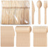 Compostable Wooden Cutlery Set, 500 Pack Disposable Wood Utensils (200 Spoons, 200