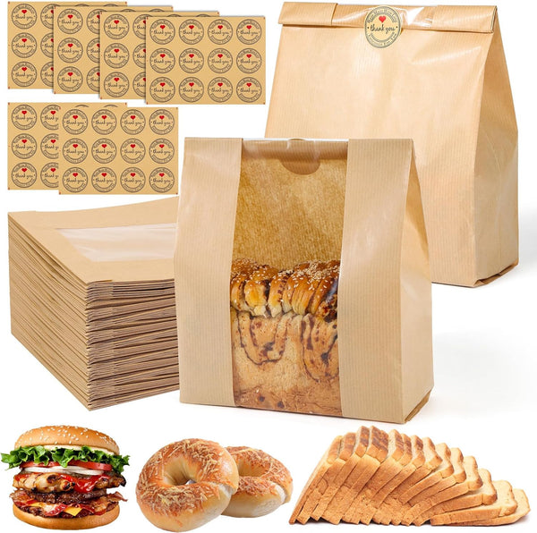 Sublaga 70 Pcs of Bread Bags for Homemade Bakery Bread, Sourdough Bag with