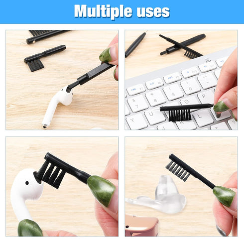 12 Pieces Hearing Aid Cleaning Tools Kit, Multi-functional Earphone Cleaner with Wax Loop, Magnet, Velvet Bag