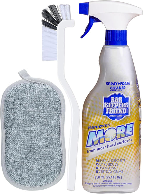 Hiboss Bar Keepers Friend Spray + Foam Cleaner 25oz, Bundle with Cleaning Grout