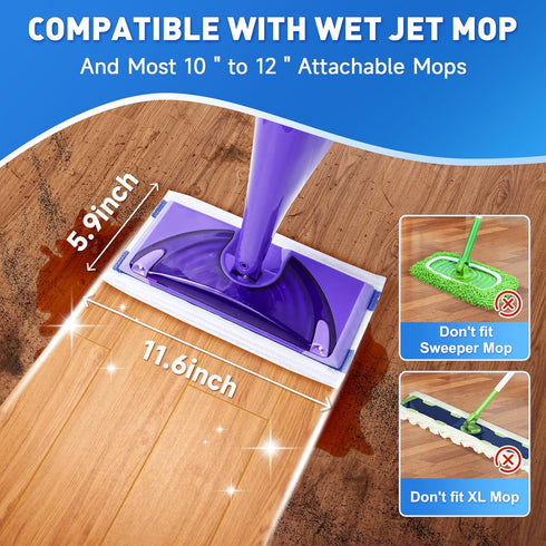 NXPPYY 60 Pack Mop Pads Refills Compatible with Swiffer WetJet Mop, Disposable Mop Pads for Hardwood Floors, Tile