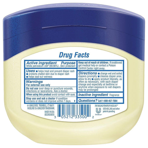 Vaseline Petroleum Jelly Baby Skincare, 4 Count, 13oz - Treats Dry Skin & Prevents Diaper Rash