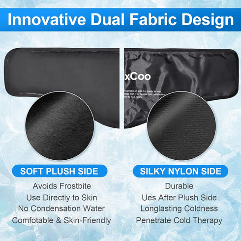 Neck Ice Pack Wrap, RelaxCoo Reusable Gel Cold Compress for Pain Relief, Injuries, Swelling, Bruises, Cervical Surgery
