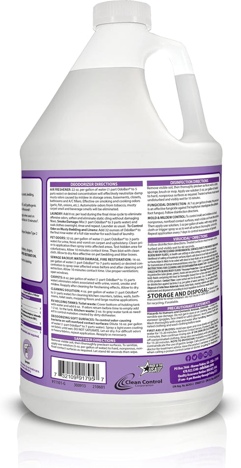 Set 2, 32 oz 1 OdoBan Ready-to-Use Disinfectant and Odor Eliminator, Made in the USA, Lavender Scent, of Spray