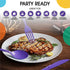 Disposable Purple Plastic Forks, 50 Pcs - Heavy Duty Purple Plastic Cutlery