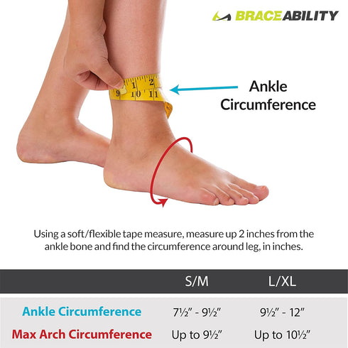 BraceAbility Foot Drop Brace, Ankle Orthosis Sock for Big Kids, Teens, Adults, Pain Relief in Bed