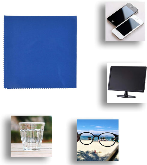 Kare & Kind 5X Microfiber Cleaning Cloths - 8 x 8 inches for Glasses, Eyeglasses, Camera Lens, Tablet, Smartphone,