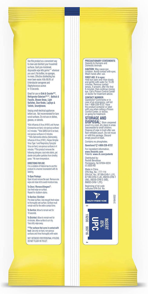 Handi-Pack Country (Pack 4 320ct Lysol Disinfecting Wipes, Brighter Horizon, Scent, of - Total)
