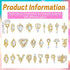 Maitys 54 Pieces Gold Nail Charms, Rhinestones Heart Nail Charms, Alloy 3D Dangle Nail Jewelry for Christmas Nail DIY