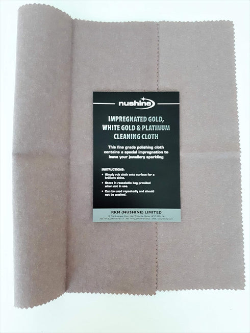 Nushine Gold, White Gold & Platinum Cleaning Cloth, Large 44 x 31.5cm with Special Impregnation