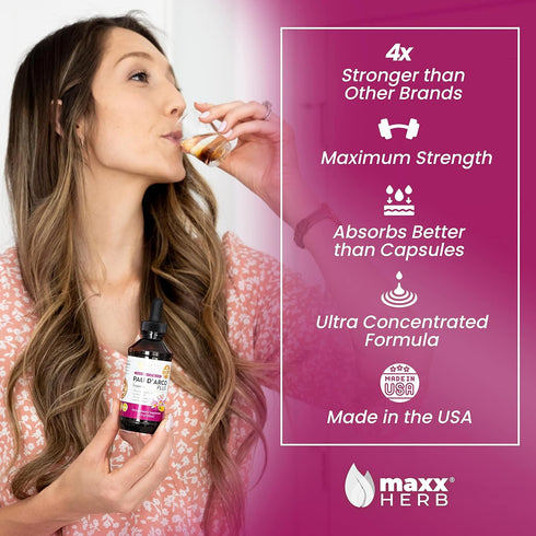 Immune 4 Oz (60 Maxx Herb PAU DArco Extract with Dandelion Root & Red Clover Therapeutic Blend, PAU Darco Tincture