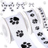 Paw Print Ribbon, 3 Rolls Gift Wrapping Dog Grosgrain Ribbon for DIY Crafts, Bows, Decoration (15 Yards, White and