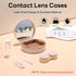 FEISEDY Contact Lens Case, Portable Fashion Contacts Lens Box with Mirror, Tweezers Remover Tool & Solution Bottle for