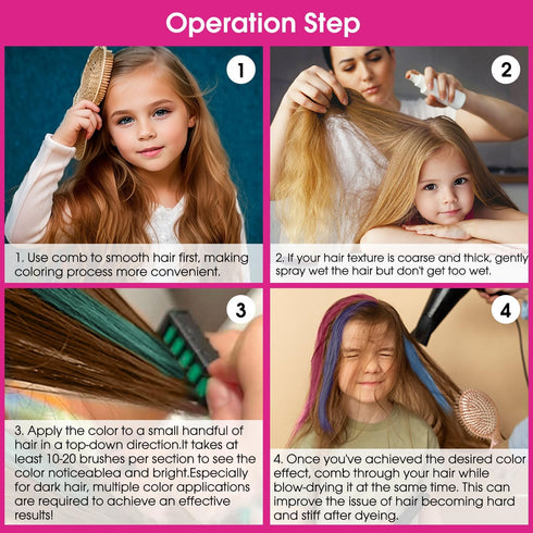 New Hair Chalk Comb Temporary Hair Color Dye for Girls, Washable Hair Chalk for Ages 4-12