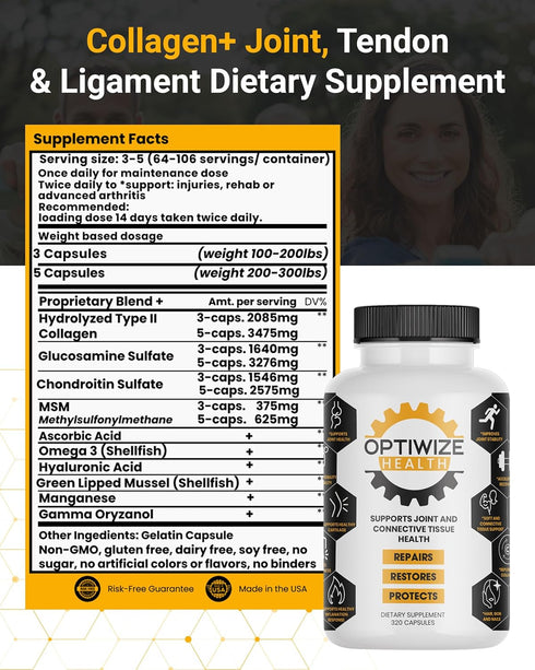 10 Natural Pain Relief Ingredients for Joint, Tendon, and Ligament Supplement - Arthritis, Injuries, Bone Health