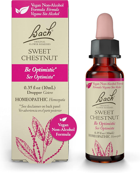 Bach Original Flower Remedies, Sweet Chestnut for Optimism, Natural Homeopathic Flower Essence, Vegan, 10mL Dropper