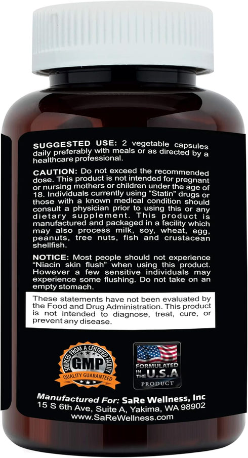 Clinical Daily Cholesterol Care Supplement - Vegan Plant Sterols with Guggul, Garlic, Niacin - 120 Capsules