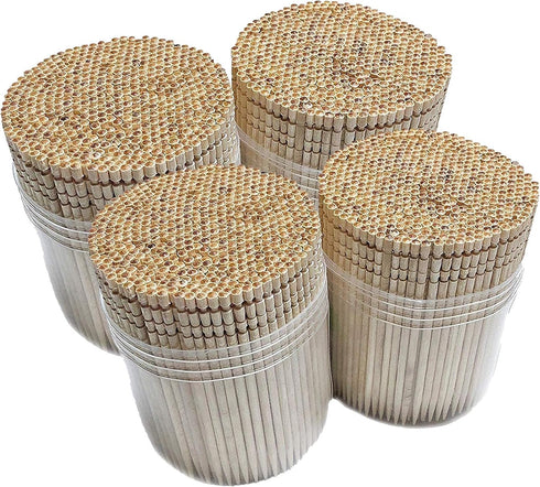 Makerstep Wooden Toothpicks, 2000 Pieces with Ornate Handle, 4 Packs of 500