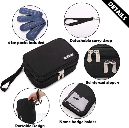 Packs apollo walker Insulin Cooler Travel Case, TSA Approved Diabetic Medication Cooler with Ice and Insulation Liner
