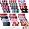 JERCLITY 24 Sheets Solid Color Nail Polish Strips, Press On Nail Stickers Full Wraps for Women