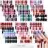 JERCLITY 24 Sheets Solid Color Nail Polish Strips, Press On Nail Stickers Full Wraps for Women