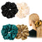 Ivyu Silk Scrunchies Satin Hair Ties for Women - 4 Pcs Oversize Soft Big Scrunchies for Hair Gift for Girls