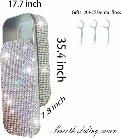 Portable Bling Diamond Case with Floss Picks Inside, Versatile Travel Pill Case for Hotels and Cruises