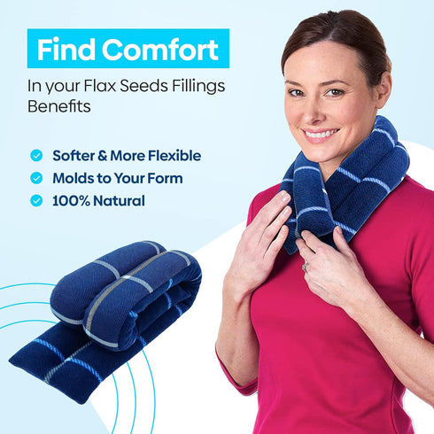 SunnyBay Microwave Heating Pad, Microwavable Moist Heated Neck and Shoulder Wrap, 26x5 Inches for Pain Relief