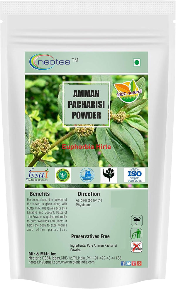 Amman Pacharisi Euphorbia Hirta Powder, 300 GM (10.58 OZ) Pack of 1