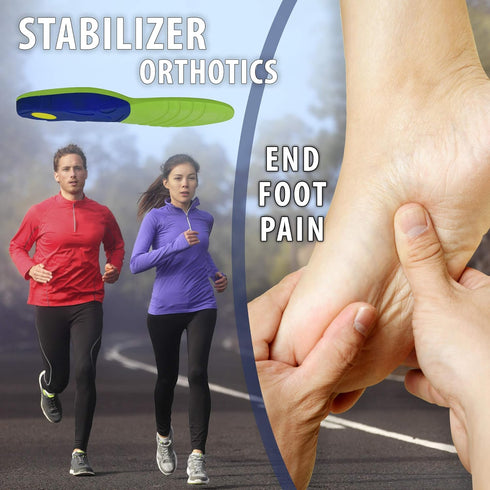 Stabilizer Orthotic Insoles by FootMatters - Large, Arch Support, Metatarsal and Heel Cradle, FSA/HSA Eligible
