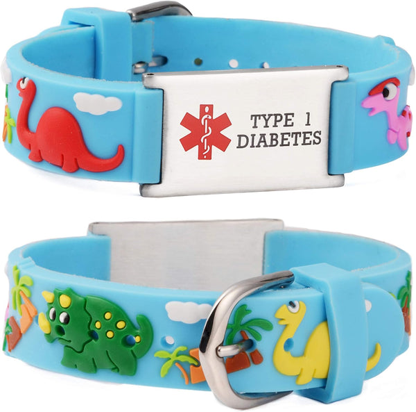 LinnaLove Cartoon Emergency ID Medical Alert Bracelets with Engraved