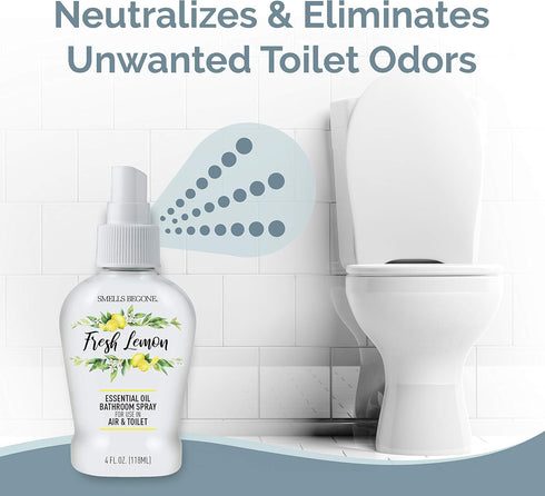 SMELLS BEGONE 4 oz Essential Oil Air Freshener Bathroom Spray - Eliminates Bathroom & Toilet Odors