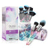 DUAIU Makeup Brushes, 15 Pcs Premium Synthetic Bristles Crystal Handle Set, Kabuki Foundation Brush with Gift Box (Blue)