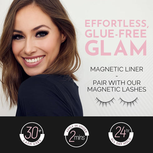 Luxillia Black Magnetic Eyeliner for Magnetic Eyelashes, Waterproof Smudge Proof Liquid Liner (Pack of 2)