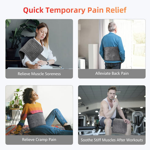 Comfier Heating Pad for Back, Heat Pad with 6 Heat Settings & Auto Shut Off, Heated Wrap with Strap for Mom or Dad