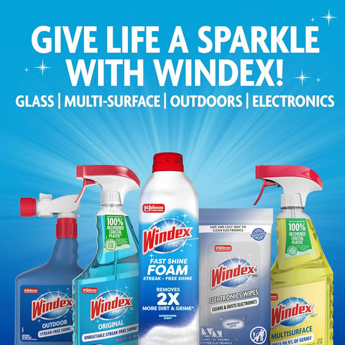 Packaging 23 Oz (Pack 2) Windex Glass and Window Cleaner Spray Bottle, Designed to Prevent Leakage and Breaking