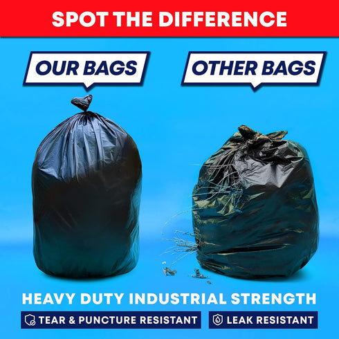 Veska 95-96 (ValuePack 25 100 90 95 96 Gallon Trash Bags Heavy Duty, Bags w/Ties) Gallon Extra Large Trash Bags