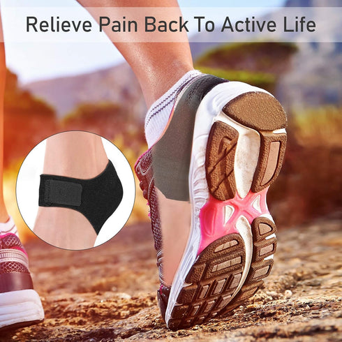 4 Pieces Heel Cushions Protectors - Plantar Fasciitis Heel Pads, Adjustable Breathable Support for Heel Pain Relief