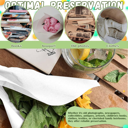 RYKOMO 500 Sheets 15 x 20 Inch White Acid-Free Tissue Paper for Gift Bags, Packaging, and Clothing Preservation