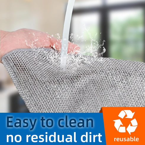 Large Non-Scratch Steel Wire Dishwashing Rags, Substitute for Steel Wool Scrubbers, Multifunctional Cloths for Pots,