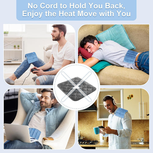 SuzziPad Microwave Heating Pad, 6.5x12” Reusable Moist for Cramps, Joint Pain Relief, Sore Muscle, Heat Pad (Blue)