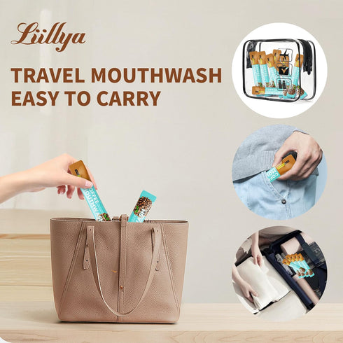 Packets, 20 Packs Mouthwash Travel Size Individual Portable Mouthwash Alcohol Free, Coffee Mint Flavor, Mouth Wash