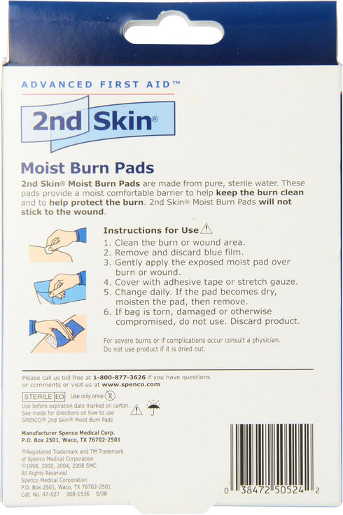 Spenco 2nd Skin Moist Burn Pads, Large (3 x 4 Inches), 3 Count