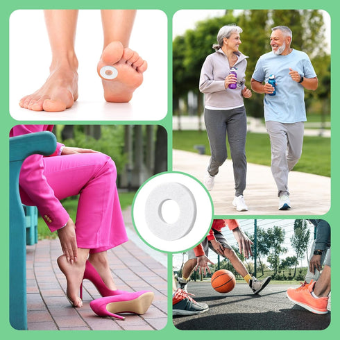 Nuanchu 36 Pcs Callus Cushions Pads for Bottom of Foot, Soft Adhesive Felt Corn Pads for Pain Relief