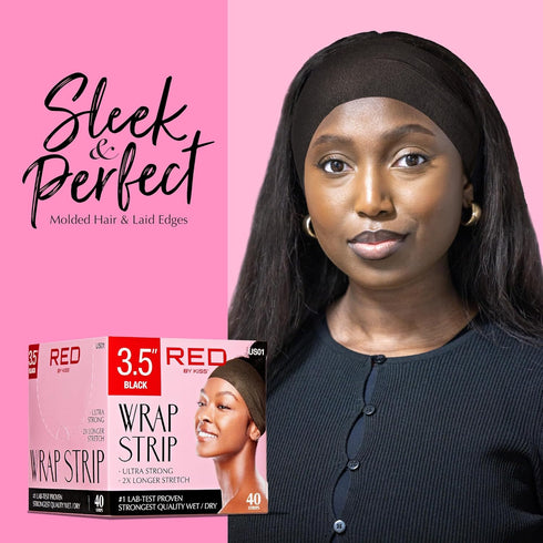 Red by Kiss Hair Wrapping Strip - Ultra Strong 2X Longer Stretch, 40 Strips for Wet/Dry Hair, White, 1 PACK