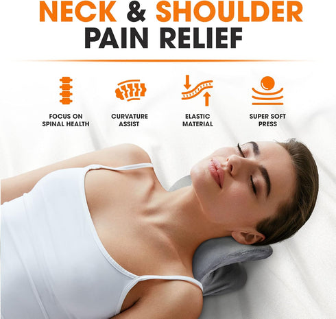 Cheer Collection Neck and Shoulder Relaxer with Washable Cover, Neck Stretcher Pillow for Neck and Shoulder Pain Relief - Cervical Traction Device for TMJ Pain Relief – Gray